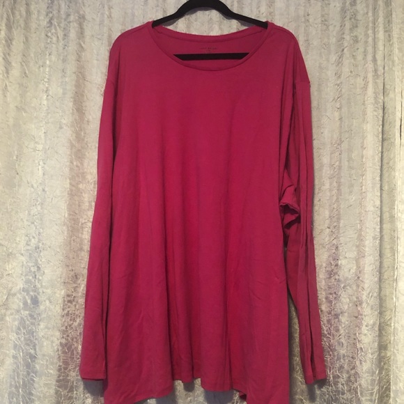 NWOT Lane Bryant Classic Long Sleeve Crew Neck Tee, Size 34/36, Berry Pink - Picture 2 of 3